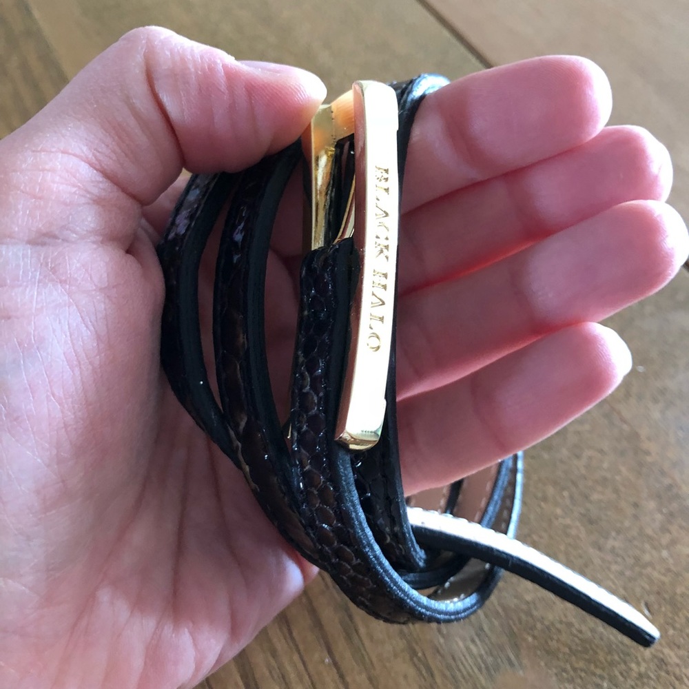 Black Halo brand dark brown leather belt